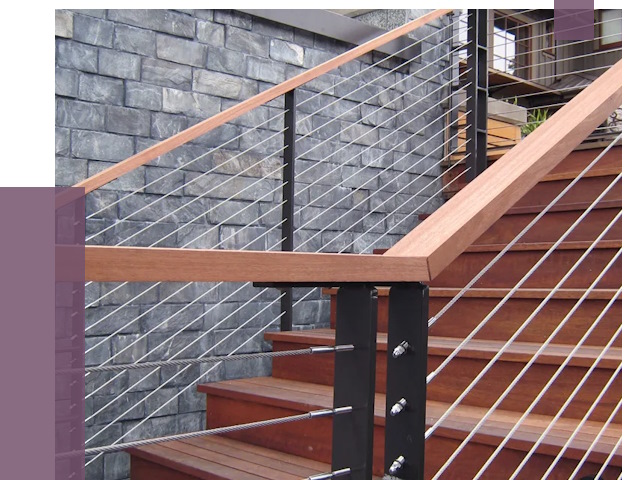 Тросовые перила под ключ в Якутске от 7915 руб.