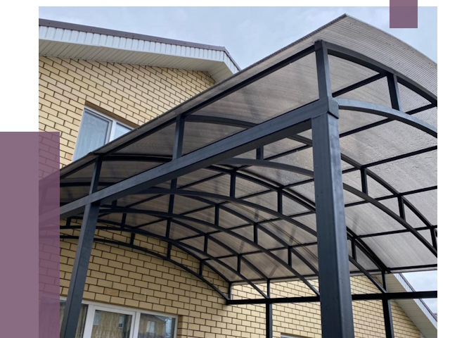 Монтаж козырьков в Якутске от 11717 руб. | ПРОЛЁТ-Ктс