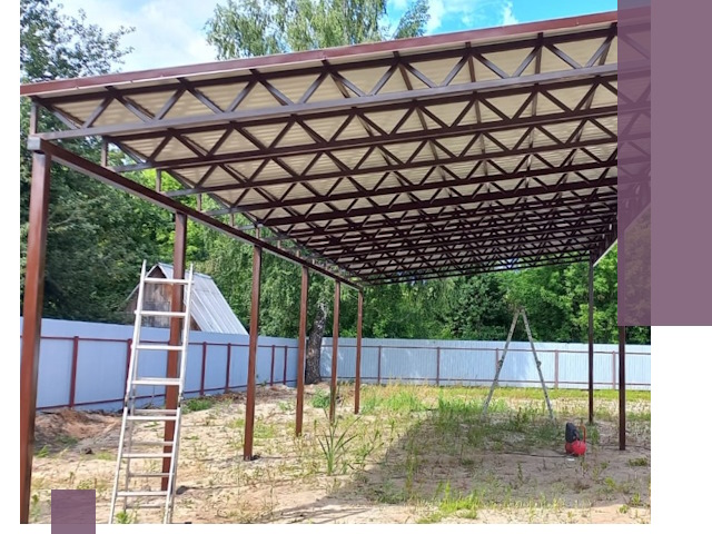 Односкатные навесы под ключ в Якутске — изготовление и монтаж