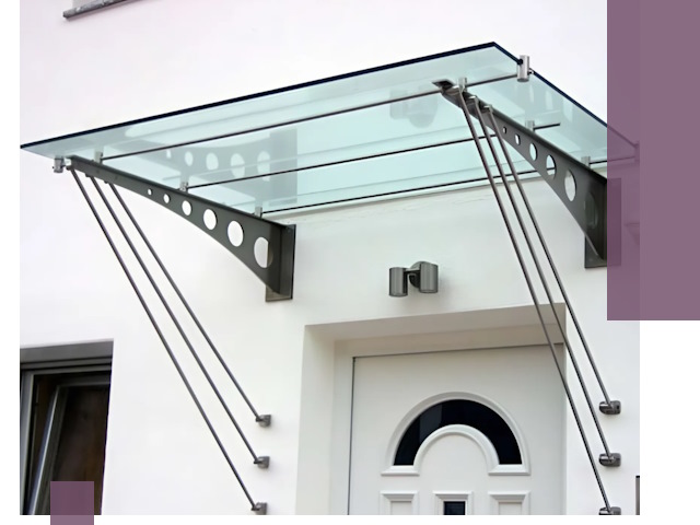 Козырьки над входом под ключ в Якутске — изготовление и монтаж