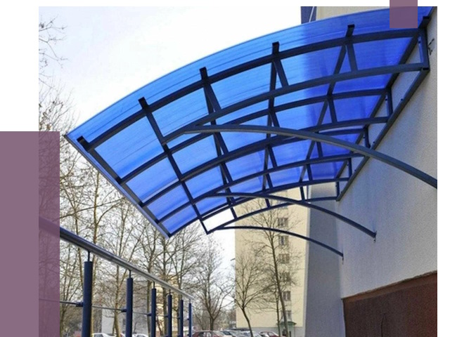 Козырьки из поликарбоната в Якутске от 4374 руб. под ключ | ПРОЛЁТ-Ктс