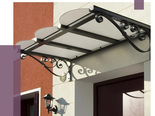 Односкатные козырьки в Якутске от 8540 руб.  | ПРОЛЁТ-Ктс