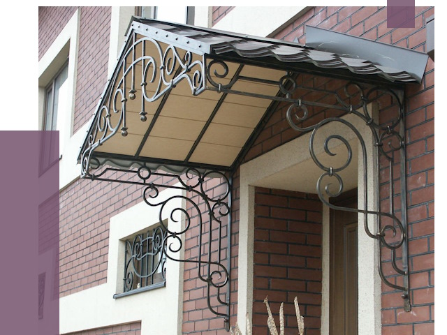 Двускатные козырьки в Якутске под ключ от 13019 руб.