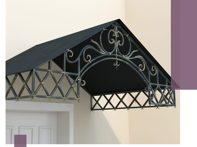 Двускатные металлические козырьки под ключ в Якутске